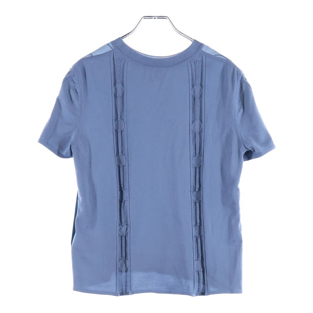 HERMES(エルメス) HERMES エルメス カイエ デュ コルポルトゥール 半袖セーター Tシャツ シルク×ウール ブルー・アドリアティック レディース