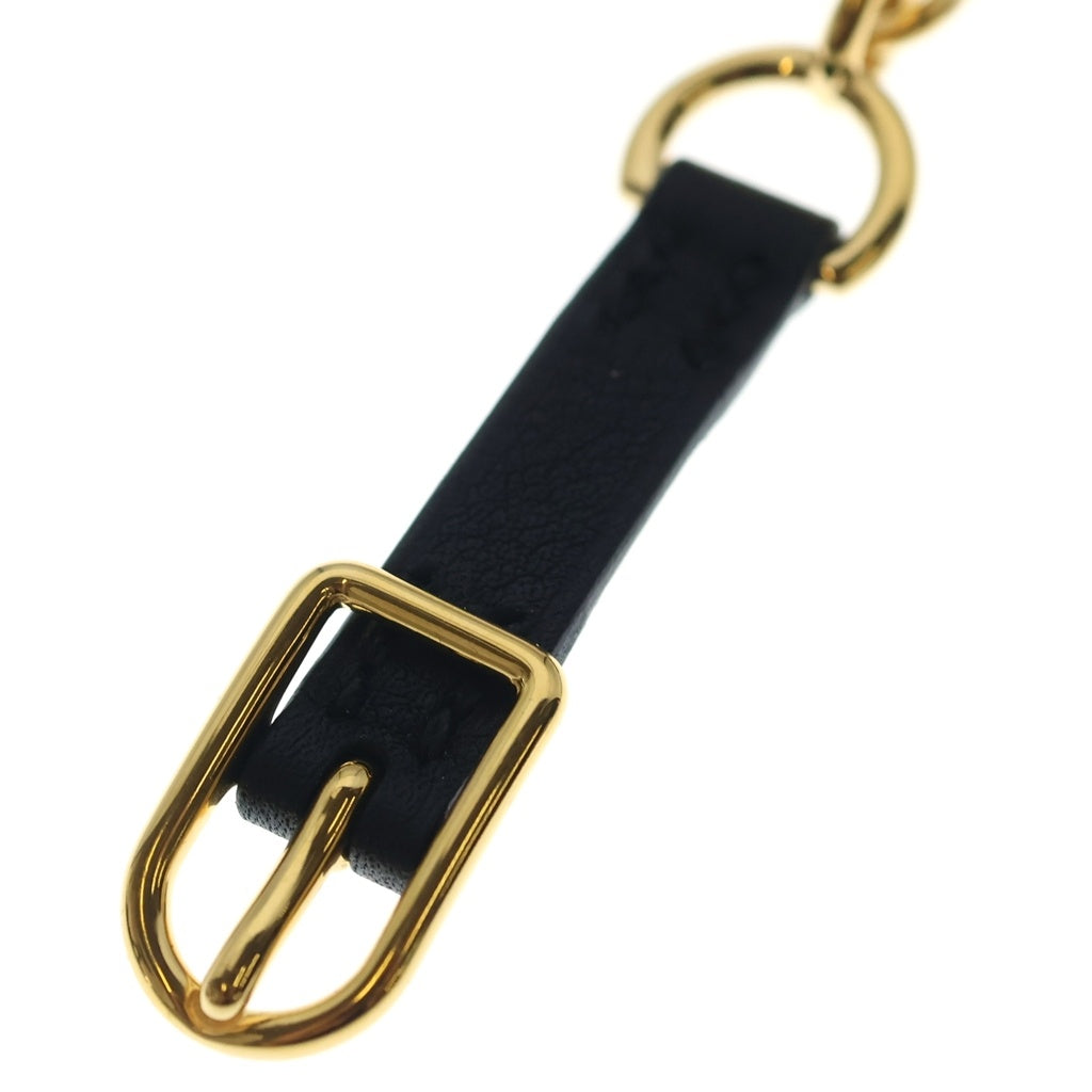 HERMES(エルメス) エトリエ ドゥブルトゥール レザー ゴールド金具 2連 ブレスレット C刻印 ブラック レディース