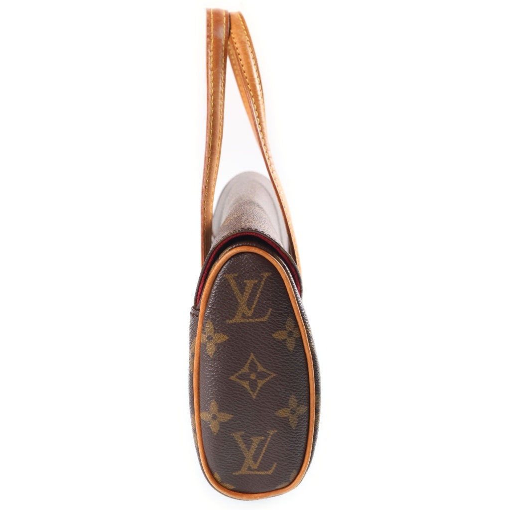 LOUIS VUITTON(ルイヴィトン) モノグラム ソナチネ ハンドバッグ ミニバッグ ブラウン レザー×PVC M51902 ゴールド金具 レディース