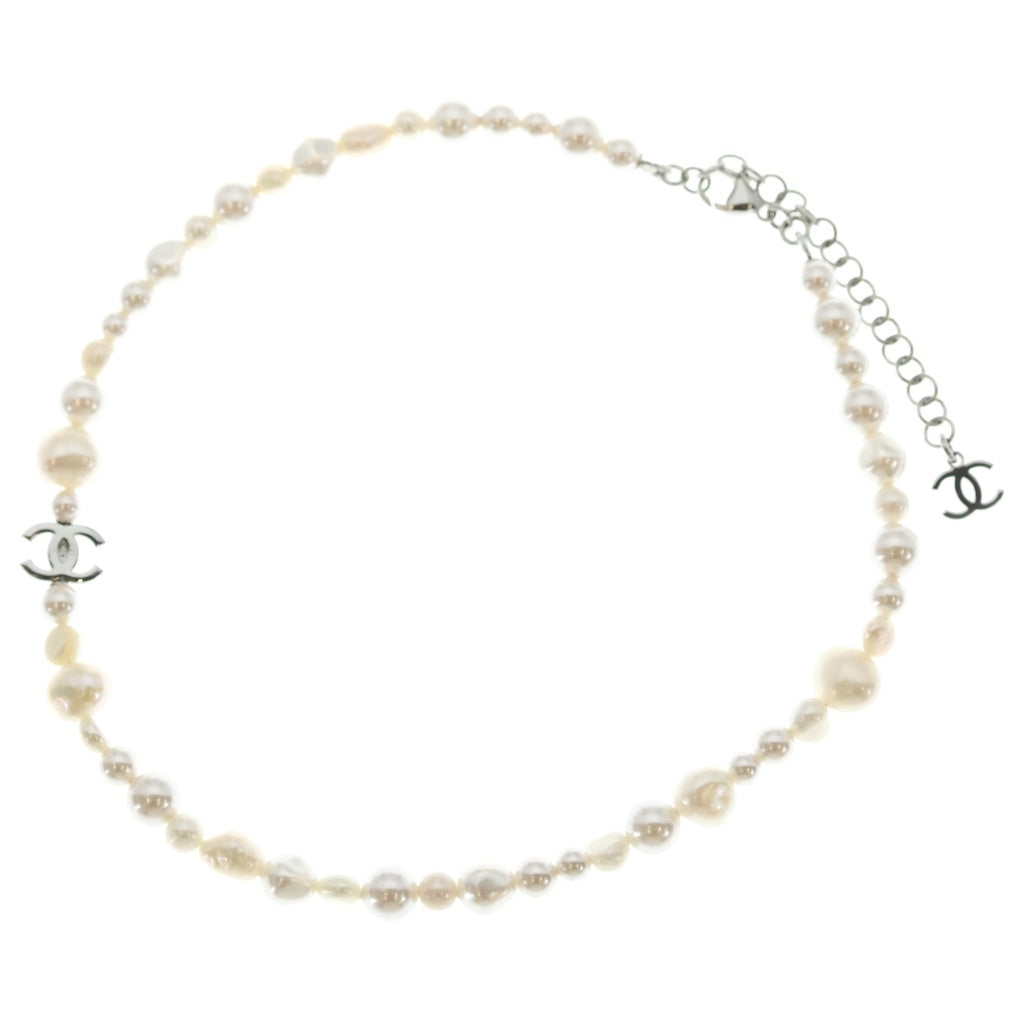CHANEL(シャネル) ココマーク パール ネックレス ホワイト×シルバー レディース