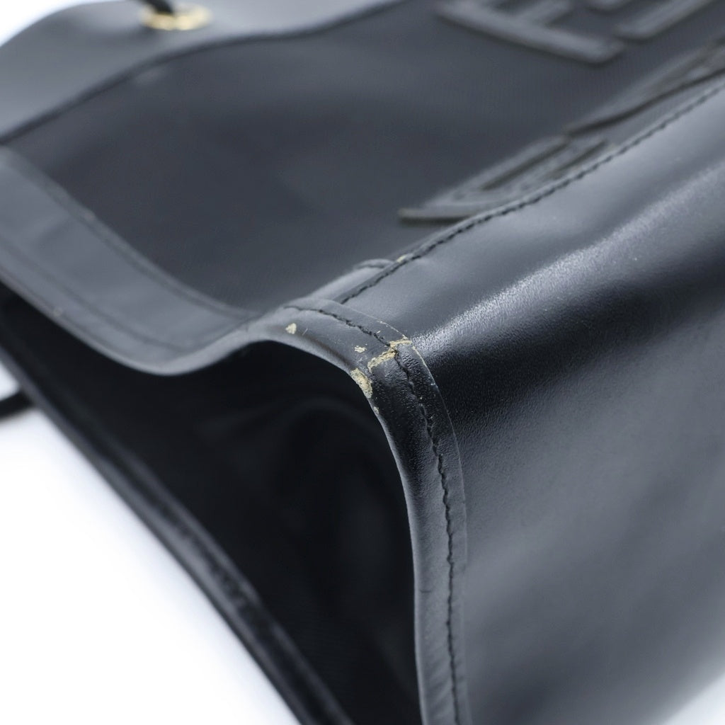 FENDI(フェンディ) ロゴメッシュ ハンドバッグ トートバッグ ブラック レザー ゴールド金具 レディース
