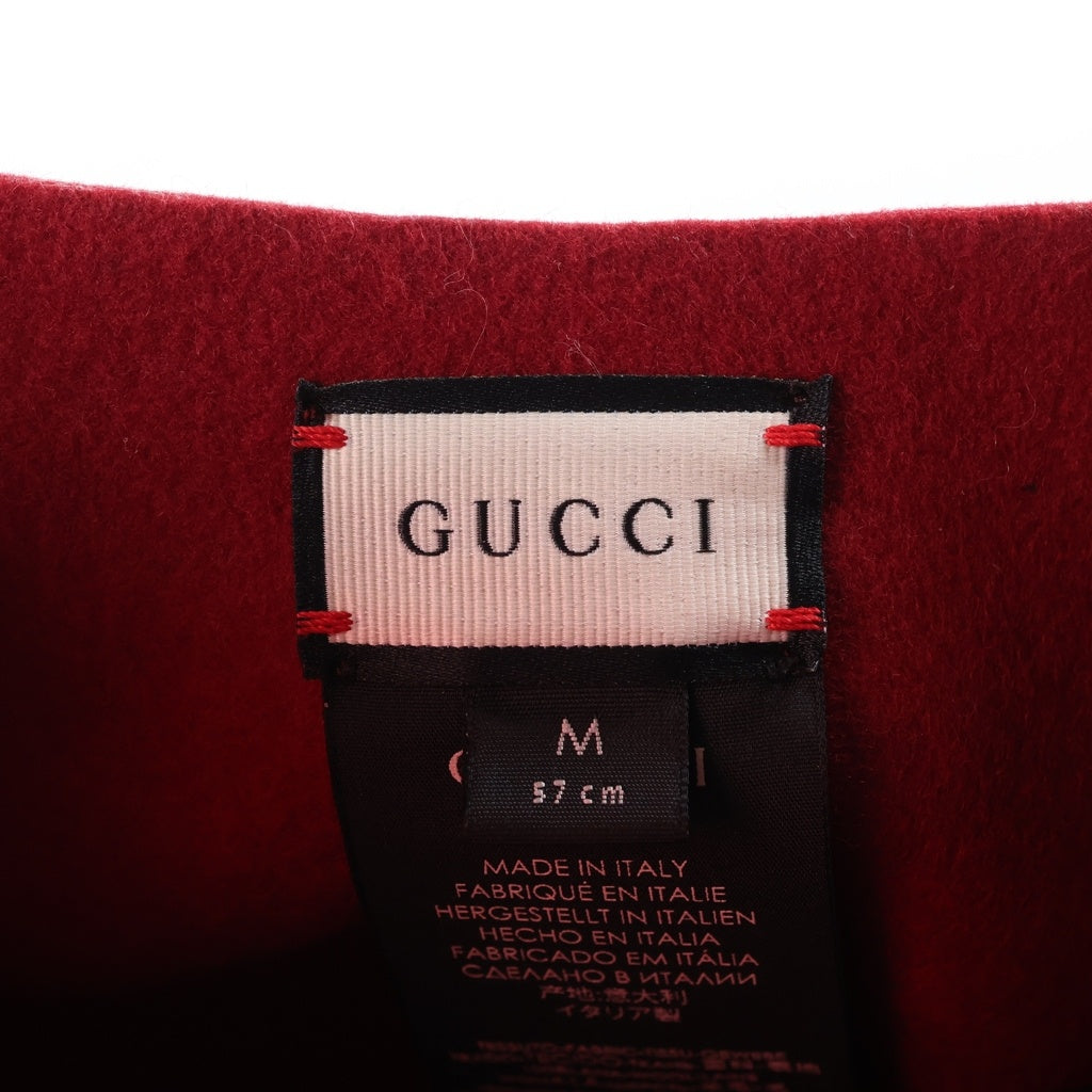 GUCCI(グッチ) ウールキャップ サンバイザー レッド