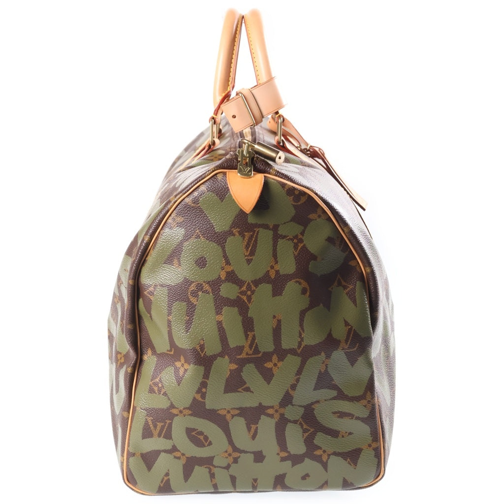 LOUIS VUITTON(ルイヴィトン) モノグラム グラフィティ キーポル50 ボストンバッグ ハンドバッグ トラベルバッグ カーキ×ブラウン レザー×PVC M92196 ゴールド金具 レディース