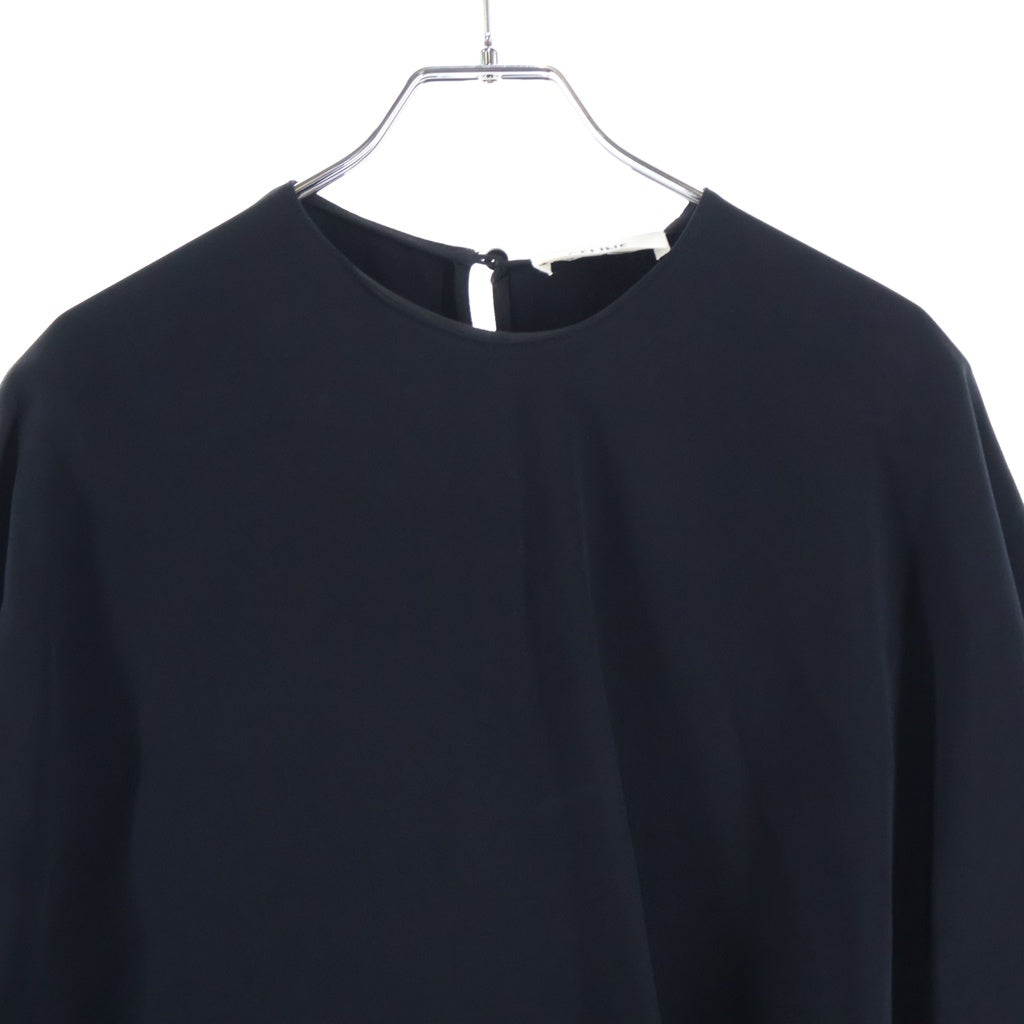 CELINE(セリーヌ) 26SS WRAP DRESS ラップドレス キャディ ゴールドチャーム装飾 半袖ワンピース レーヨン ブラック RR0K80T25.38NO レディース