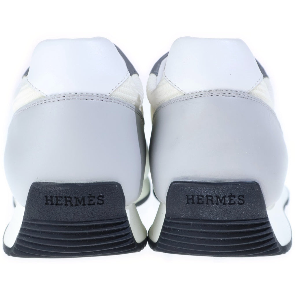 HERMES(エルメス) エスケープ レザー切り替えローカットスニーカー ホワイト×グレー 232870Z