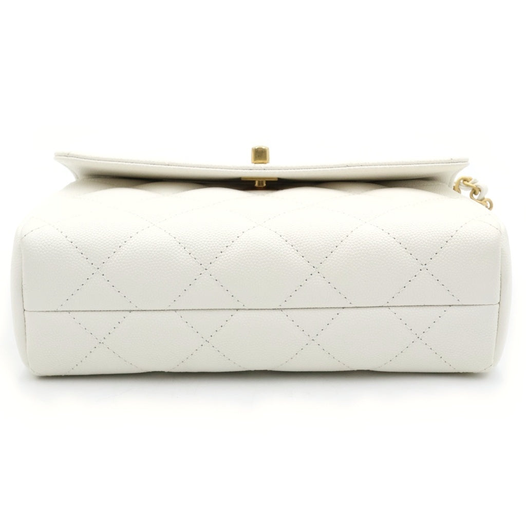 CHANEL(シャネル) マトラッセ 2WAYチェーンショルダーバッグ ハンドバッグ 2WAY キャビアスキン ホワイト ゴールド金具 レディース