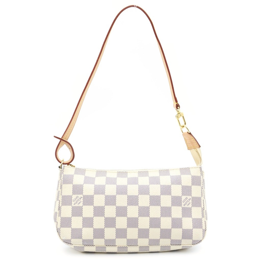 LOUIS VUITTON(ルイヴィトン) ダミエアズール ポシェット アクセソワール ハンドバッグ PVC レザー ホワイト N41207 レディース