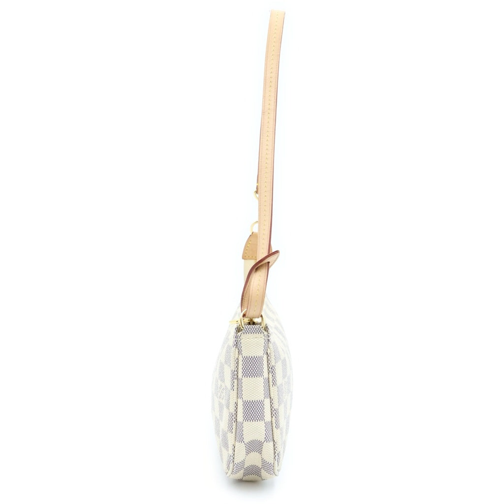 LOUIS VUITTON(ルイヴィトン) ダミエアズール ポシェット アクセソワール ハンドバッグ PVC レザー ホワイト N41207 レディース