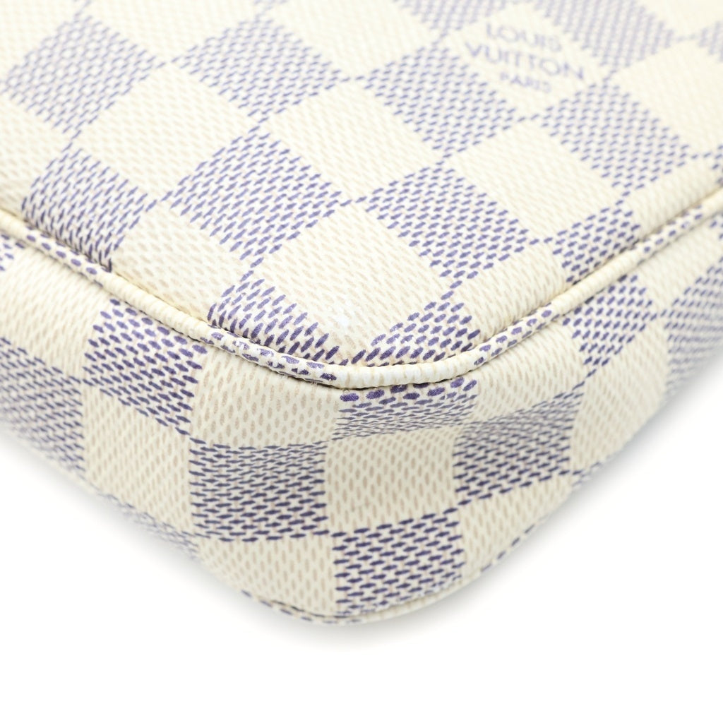 LOUIS VUITTON(ルイヴィトン) ダミエアズール ポシェット アクセソワール ハンドバッグ PVC レザー ホワイト N41207 レディース