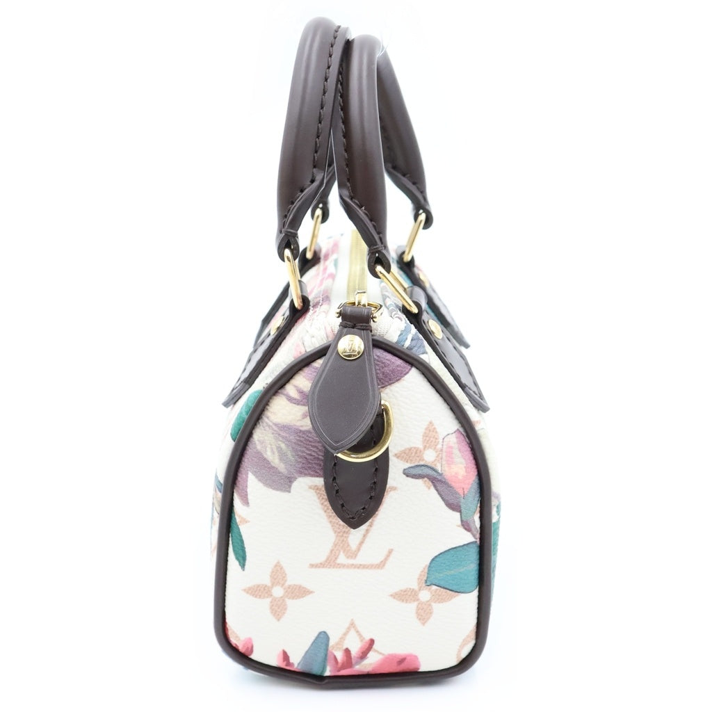 LOUIS VUITTON(ルイヴィトン) モノグラムデュンヌ ナノ スピーディー 2WAYハンドバッグ ショルダーバッグ ホワイト×ブラウン レザー×PVC M29149 ゴールド金具 レディース