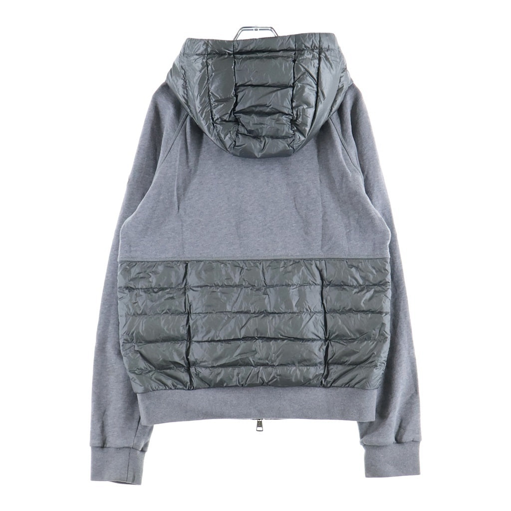 MONCLER(モンクレール) MAGLIA CARDIGAN ナイロン切り替え ジップアップパーカー フーディー コットン グレー D20918400600