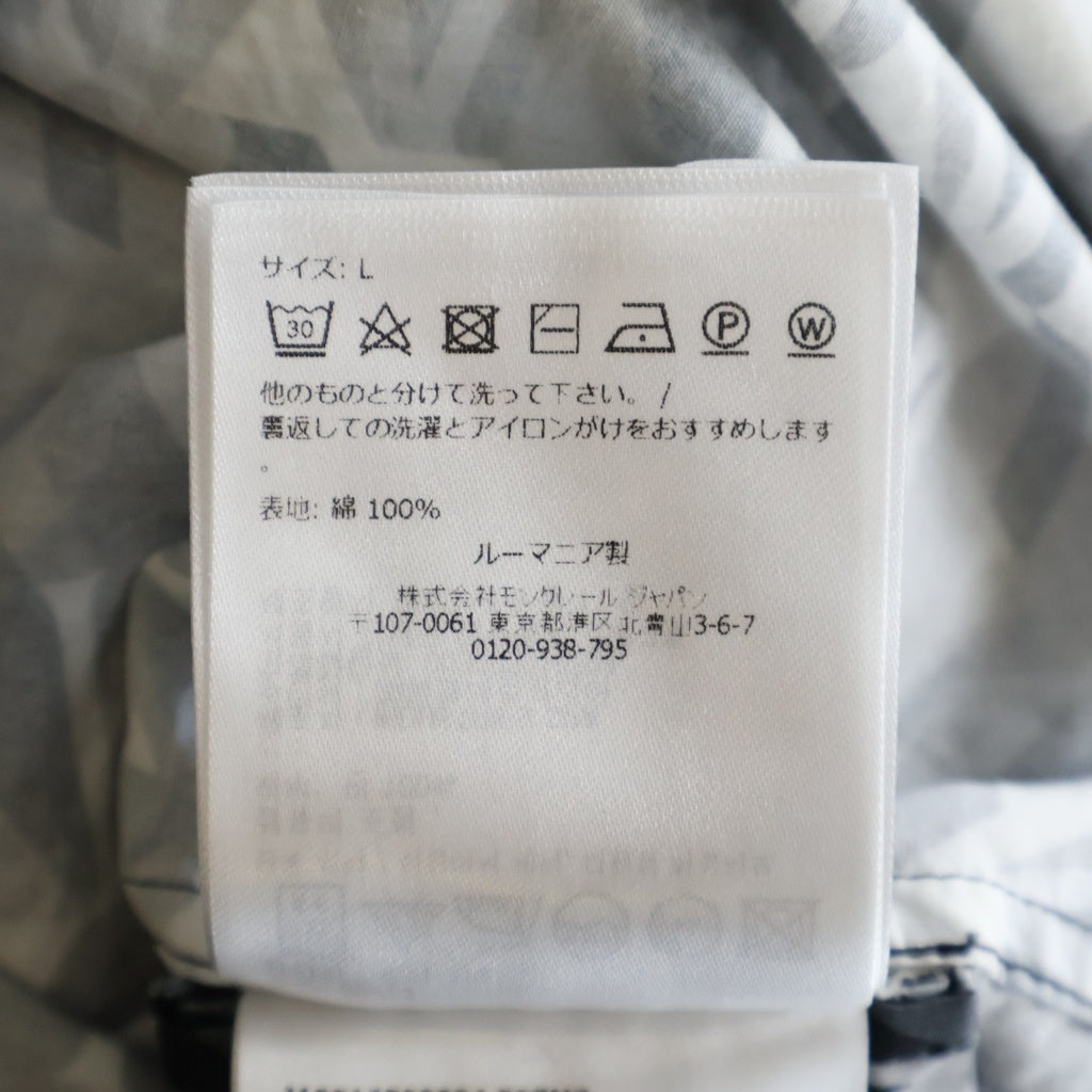 MONCLER(モンクレール) 総柄シャツ ブラウス 半袖 グレー コットン J10912F00004 597MZ