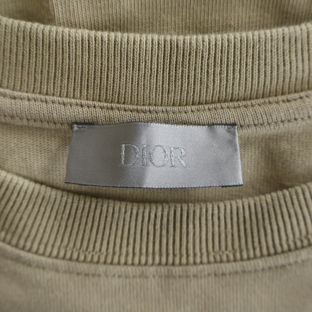 DIOR(ディオール) 24SS レター刺繍 オーバーサイズクルーネックTシャツ 半袖 カットソー コットン ベージュ 943J605F0554
