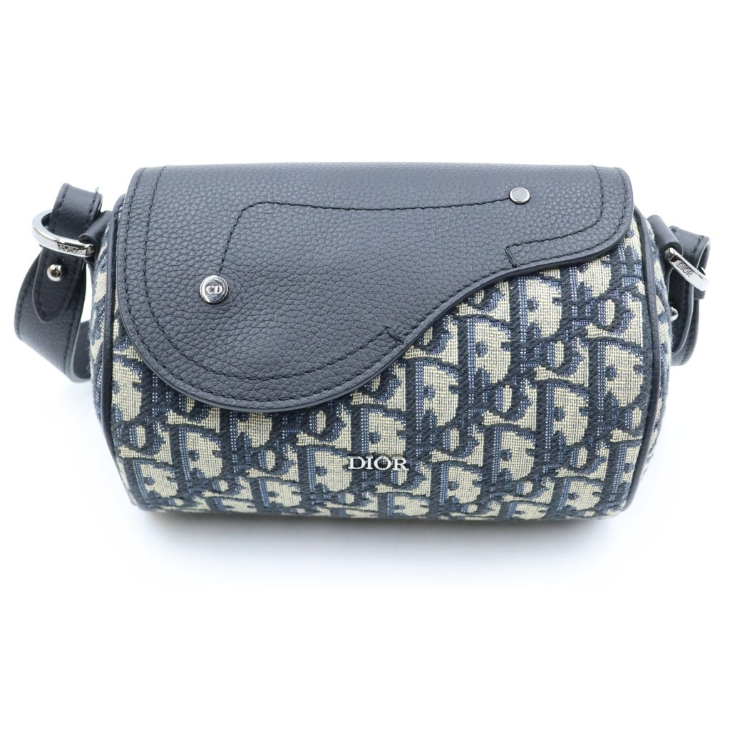 DIOR(ディオール) サドル ローラー ミニバッグ ショルダーバッグ ネイビー オブリークキャンバス×レザー 1ADP0262YKY シルバー金具 レディース