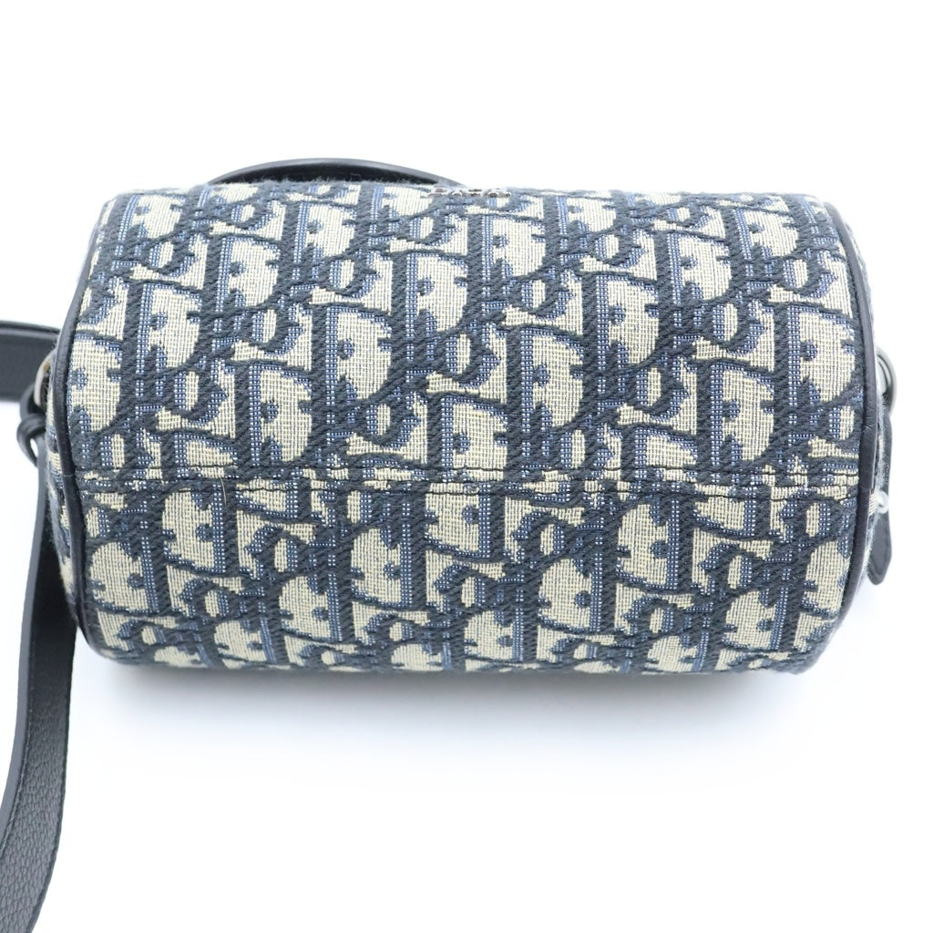DIOR(ディオール) サドル ローラー ミニバッグ ショルダーバッグ ネイビー オブリークキャンバス×レザー 1ADP0262YKY シルバー金具 レディース