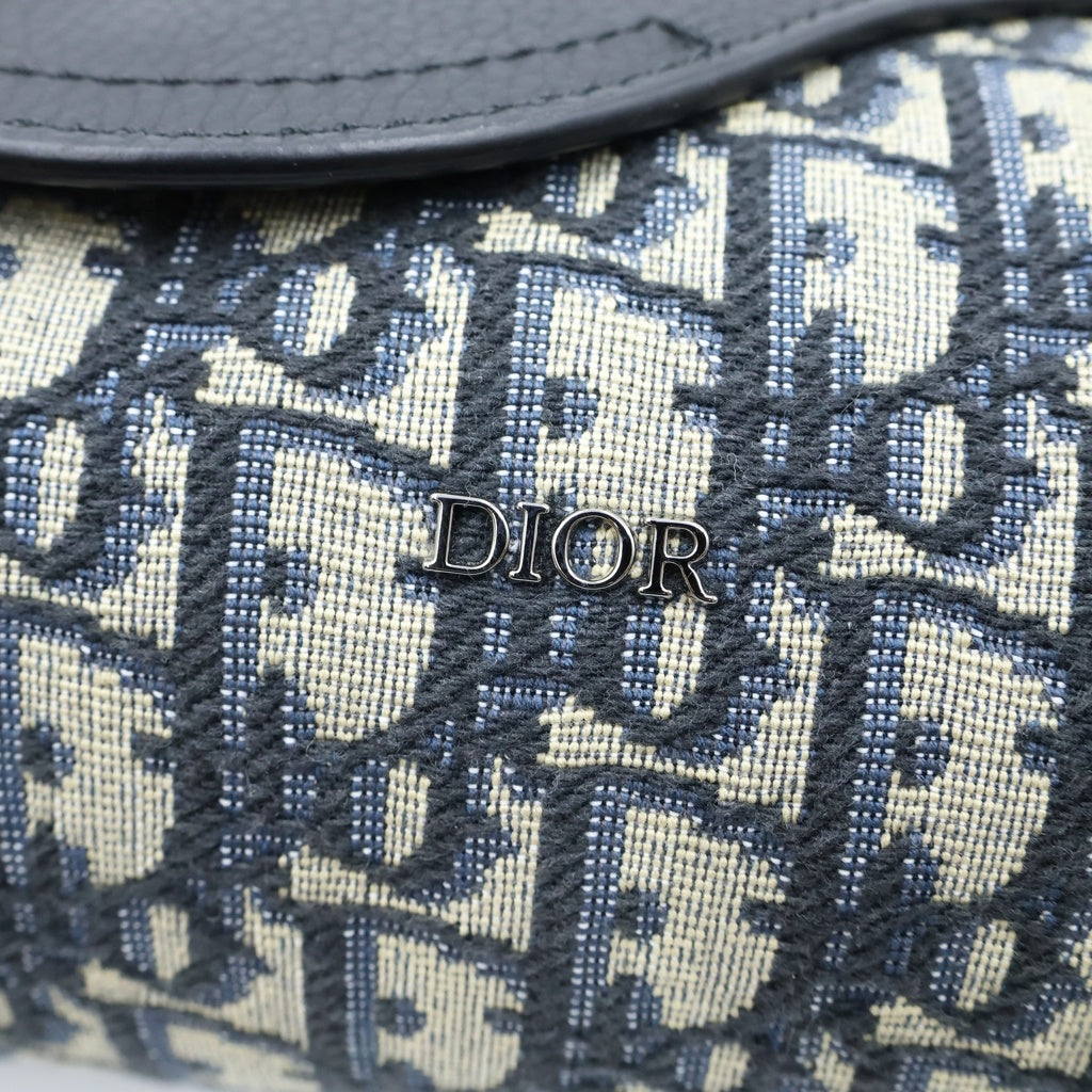 DIOR(ディオール) サドル ローラー ミニバッグ ショルダーバッグ ネイビー オブリークキャンバス×レザー 1ADP0262YKY シルバー金具 レディース