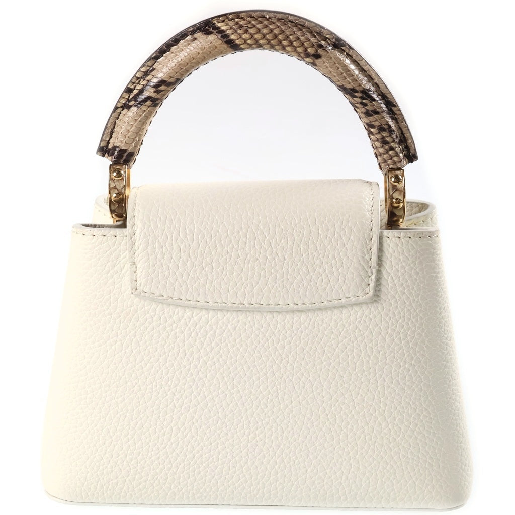 LOUIS VUITTON(ルイヴィトン) カプシーヌMINI 2WAYハンドバッグ ショルダーバッグ パイソンハンドル ホワイト トリヨンレザー N98477 ゴールド金具
