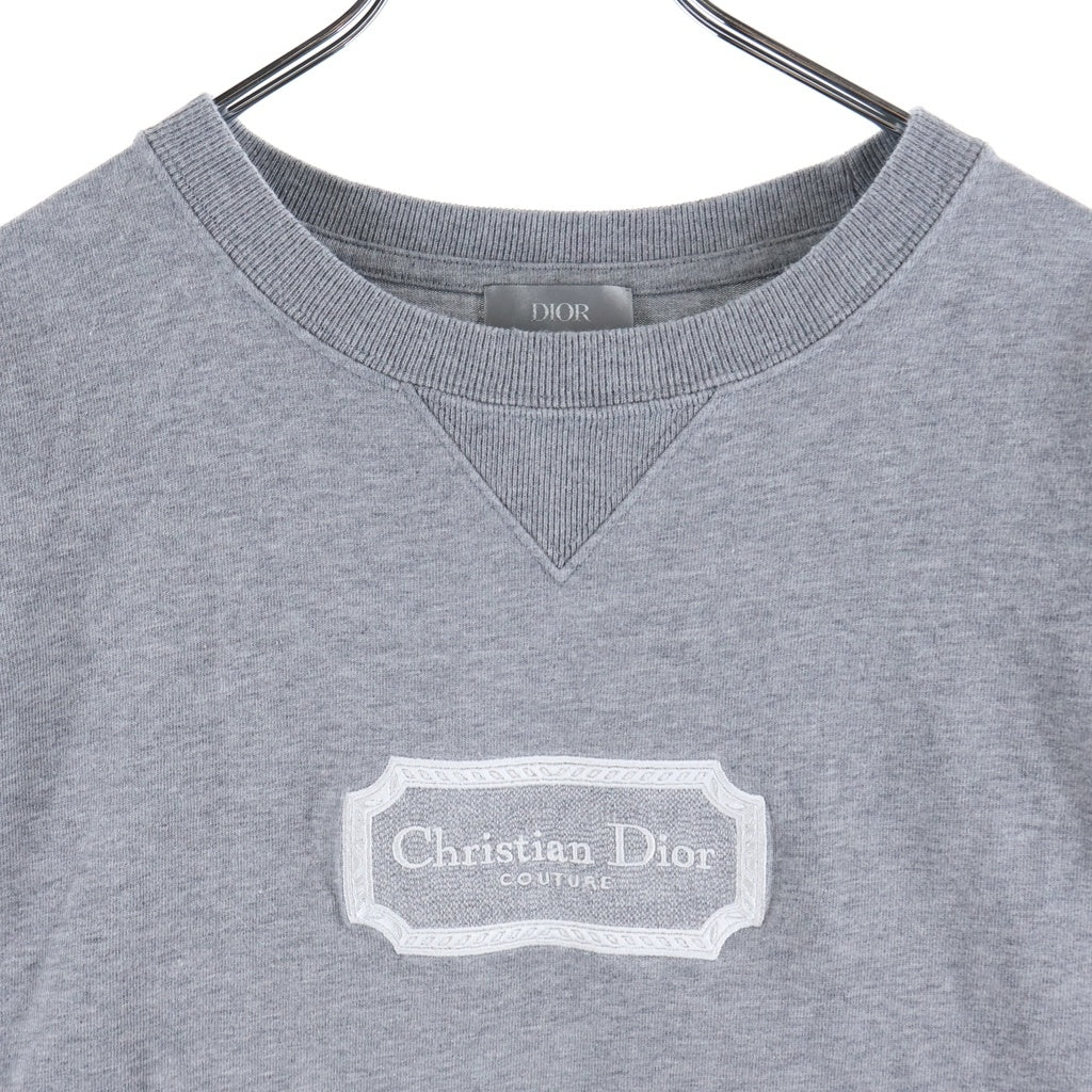 DIOR(ディオール) フロントロゴ刺繍 コットン半袖Tシャツ カットソー グレー 343J696C0554