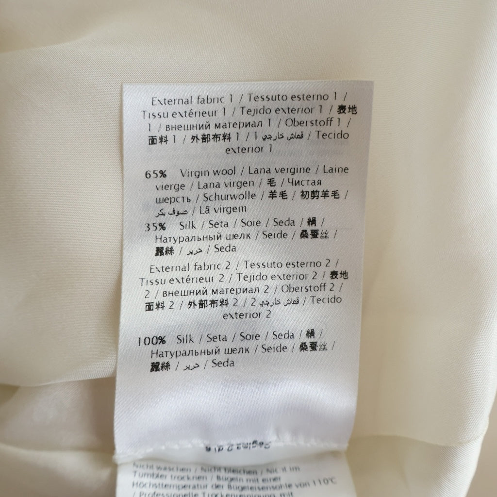 VALENTINO(ヴァレンティノ) レース ウール×シルク ウエスト切替 半袖 ワンピース #38 ホワイト レディース