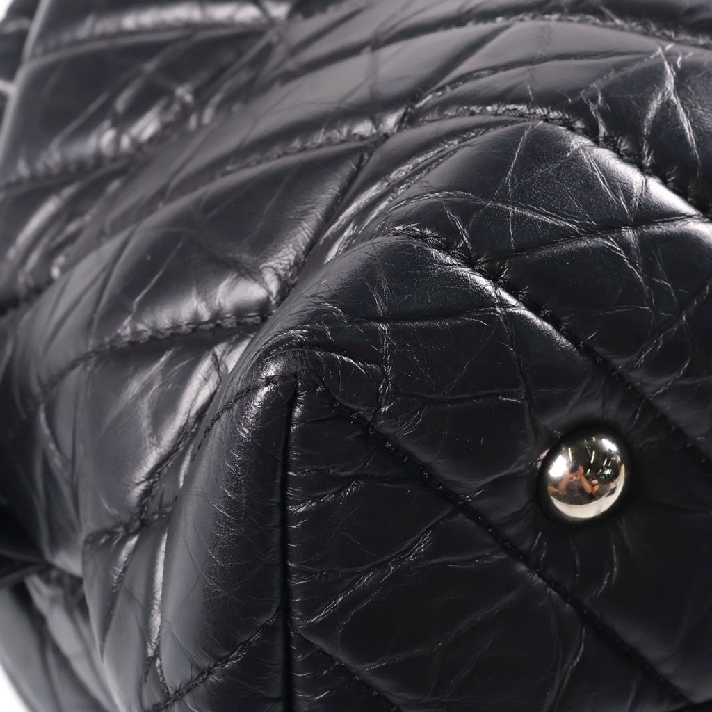 CHANEL(シャネル) カンボン チェーントートバッグ Vステッチ レザー ココマーク ブラック 26番台 レディース