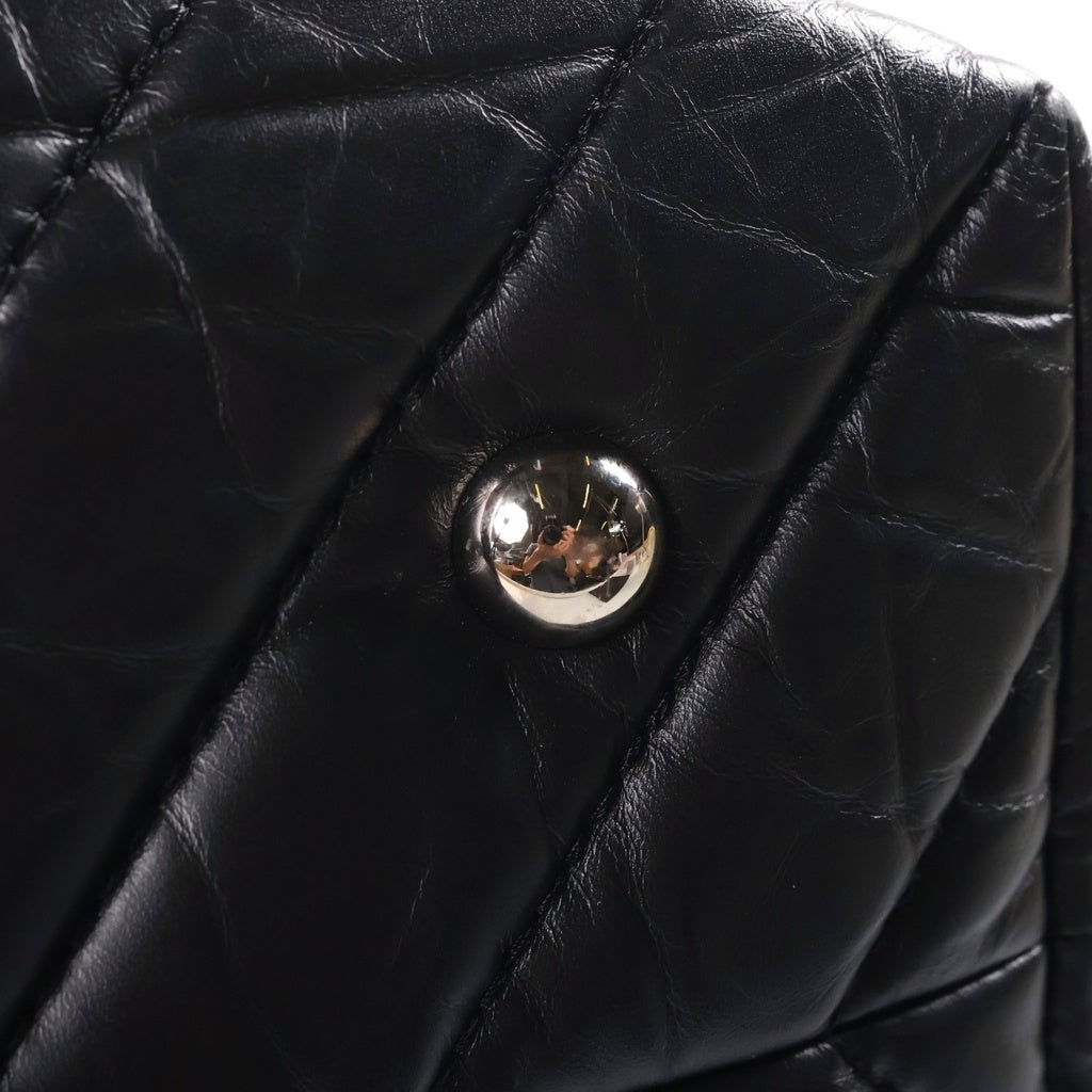 CHANEL(シャネル) カンボン チェーントートバッグ Vステッチ レザー ココマーク ブラック 26番台 レディース