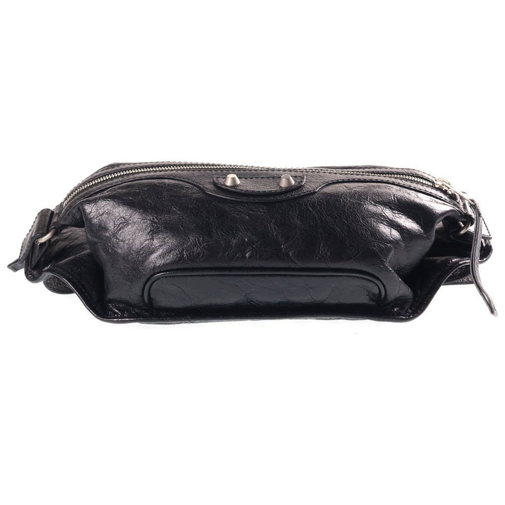 BALENCIAGA(バレンシアガ) クラシック ネオリフト レザー シルバー金具 ボディバッグ ウエストバッグ スリングバッグ ブラック 542013