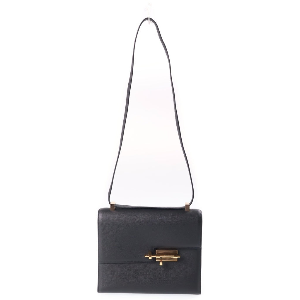 HERMES(エルメス) ヴェルー23 エプソン ゴールド金具 W刻印 ショルダーバッグ ブラック レディース