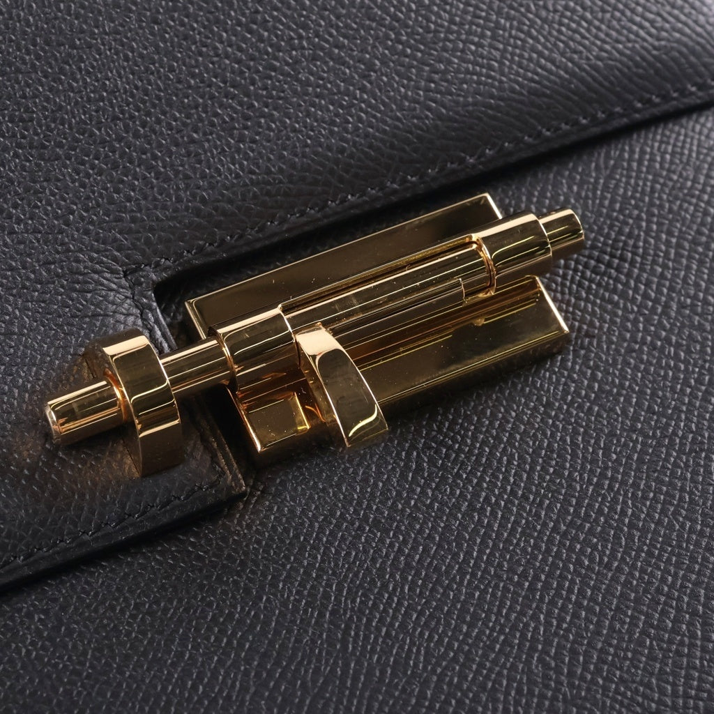 HERMES(エルメス) ヴェルー23 エプソン ゴールド金具 W刻印 ショルダーバッグ ブラック レディース