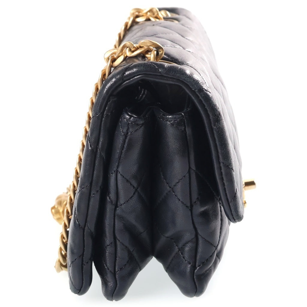 CHANEL(シャネル) マトラッセ20 SフラップSチェーンショルダーバッグ ミニバッグ ブラック ラムスキン AS3393 ゴールド金具 レディース