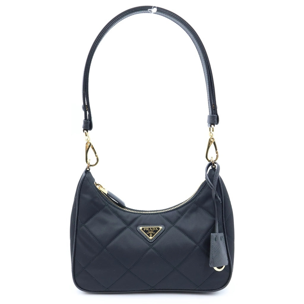 PRADA(プラダ) Re-Edition 1995 2WAYショルダーバッグ チェーンハンドバッグ ブラック ナイロン 1BC204 ゴールド金具 レディース