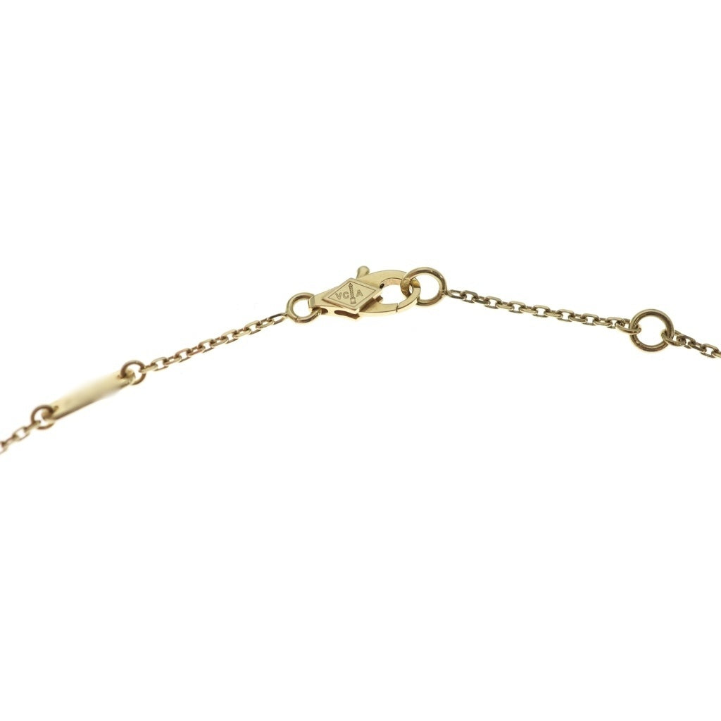 Van Cleef & Arpels(ヴァンクリーフアンドアーペル) スウィートアルハンブラ マザーオブパール ネックレス ペンダント チェーン ホワイト×イエローゴールド Au750YG レディース
