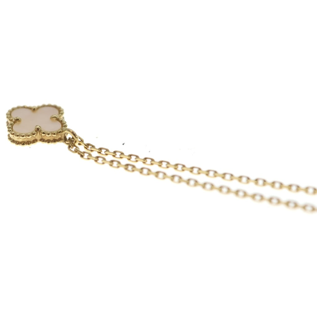 Van Cleef & Arpels(ヴァンクリーフアンドアーペル) スウィートアルハンブラ マザーオブパール ネックレス ペンダント チェーン ホワイト×イエローゴールド Au750YG レディース
