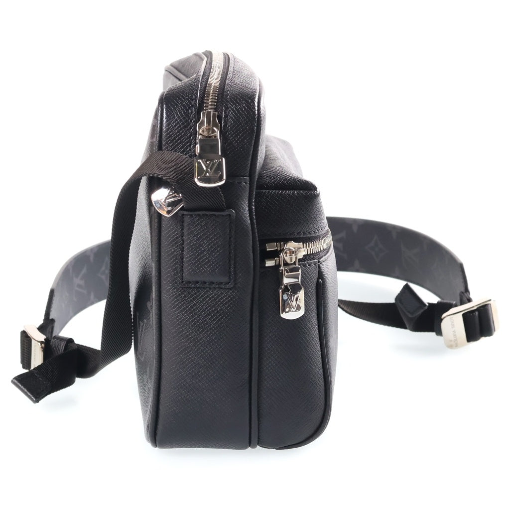 LOUIS VUITTON(ルイヴィトン) タイガラマ アウトドア・メッセンジャー PM ショルダーバッグ ブラック レザー×PVC M30233 シルバー金具 レディース