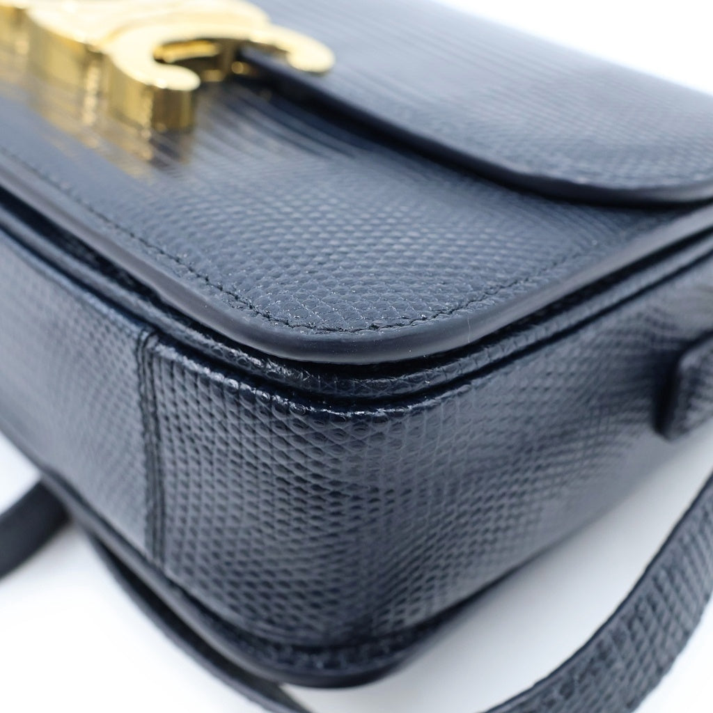 CELINE(セリーヌ) トリオンフ ティーン ショルダーバッグ ゴールド金具 ネイビー レディース