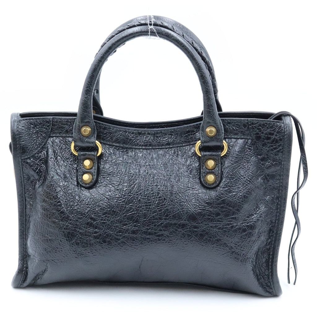 BALENCIAGA(バレンシアガ) ル シティ スモール 2WAYバッグ ショルダーバッグ ブラック レザー 811442 ゴールド金具 レディース