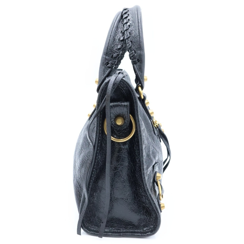 BALENCIAGA(バレンシアガ) ル シティ スモール 2WAYバッグ ショルダーバッグ ブラック レザー 811442 ゴールド金具 レディース