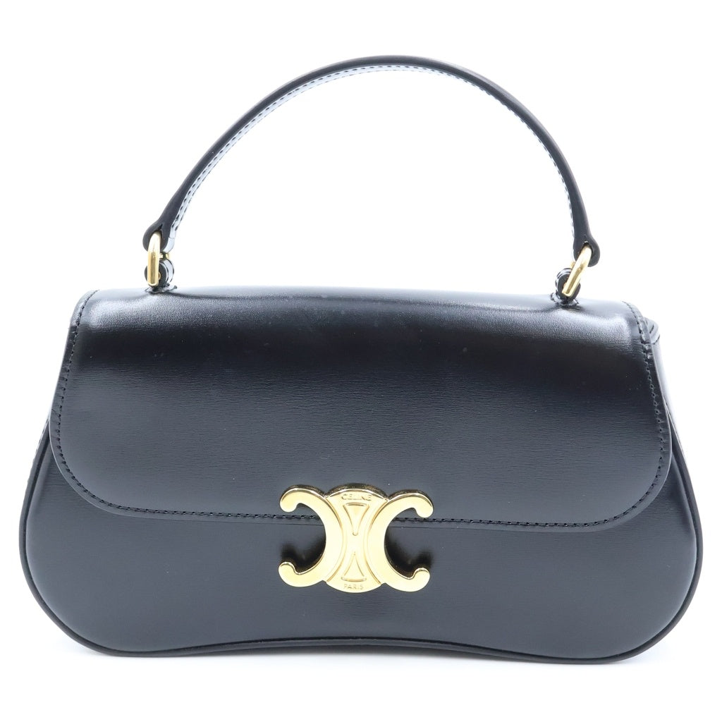 CELINE(セリーヌ) トリオンフ ティーン ローラ 2way ショルダーバッグ カーフスキン レザー ブラック レディース