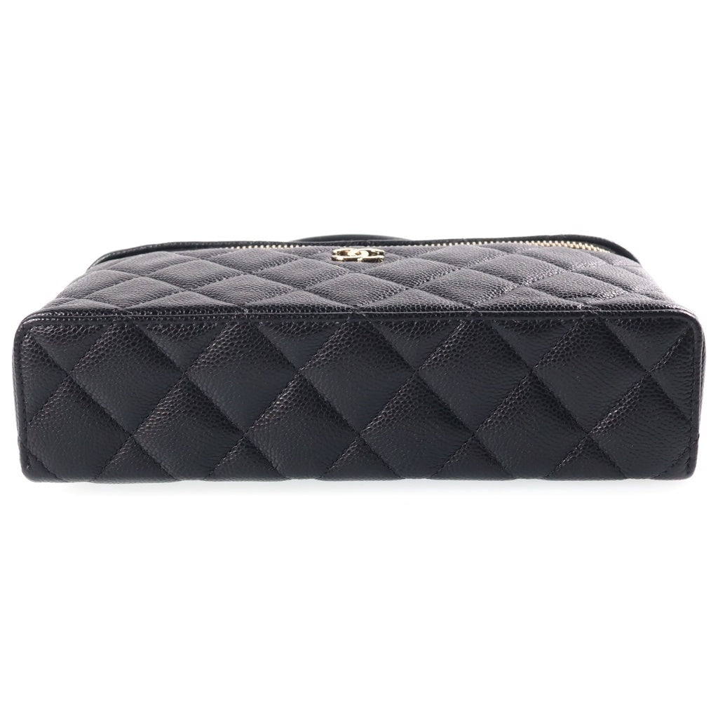 CHANEL(シャネル) マトラッセ バニティ チェーンバッグ ミニショルダーバッグ ブラック キャビアスキン AP4385 ゴールド金具 レディース
