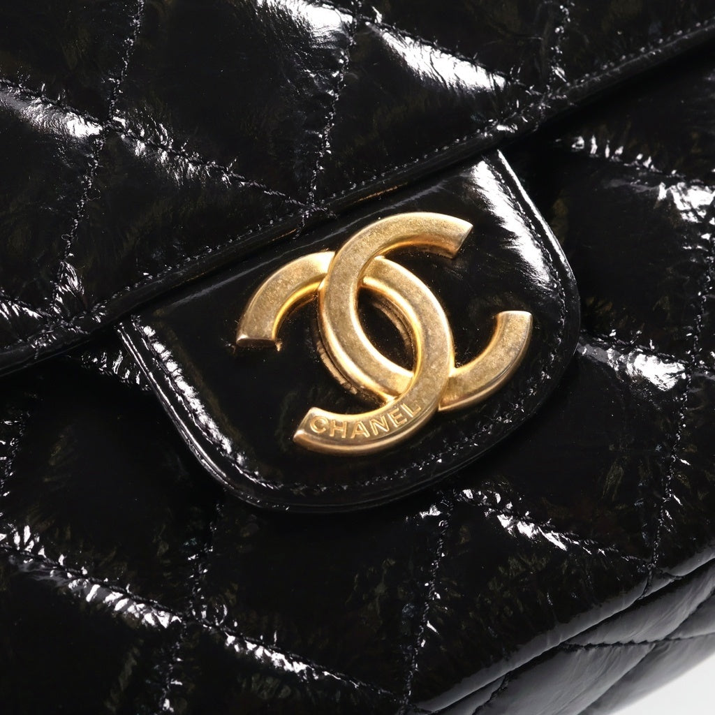 CHANEL(シャネル) ホーボー マトラッセ チェーンショルダーバッグ ブラック シャイニーカーフスキン AS3690 ゴールド金具 レディース