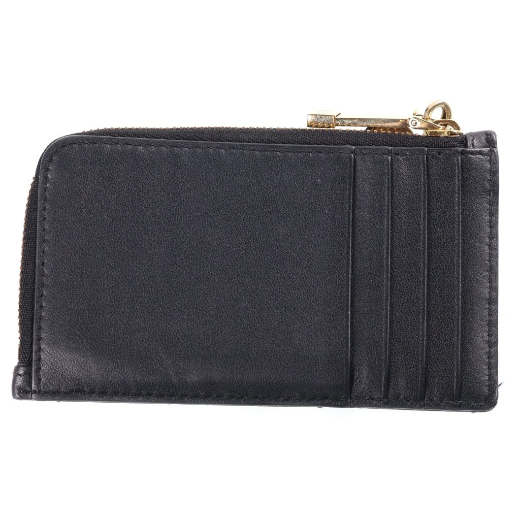 Christian Dior(クリスチャンディオール) カナージュ カードケース ゴールド金具 ラムスキン ブラック レディース