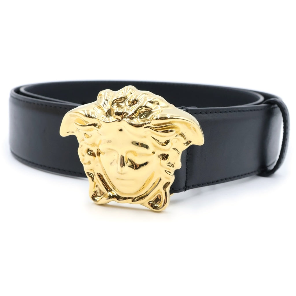 VERSACE(ヴェルサーチ) La Medusa Leather Belt ラ メドゥーサ レザー ベルト ブラック/ゴールド DCU4140.DVTP1