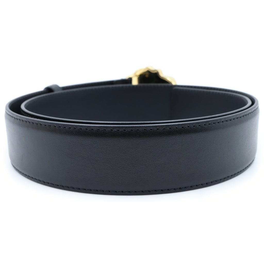 VERSACE(ヴェルサーチ) La Medusa Leather Belt ラ メドゥーサ レザー ベルト ブラック/ゴールド DCU4140.DVTP1