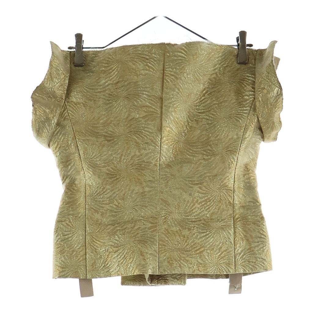 Maison Margiela(メゾンマルジェラ) 18SS Sleeveless Jacket 脱構築 ノースリーブジャケット ダブルブレスト 断ち切り 白タグ ゴールド S29FB0064 レディース