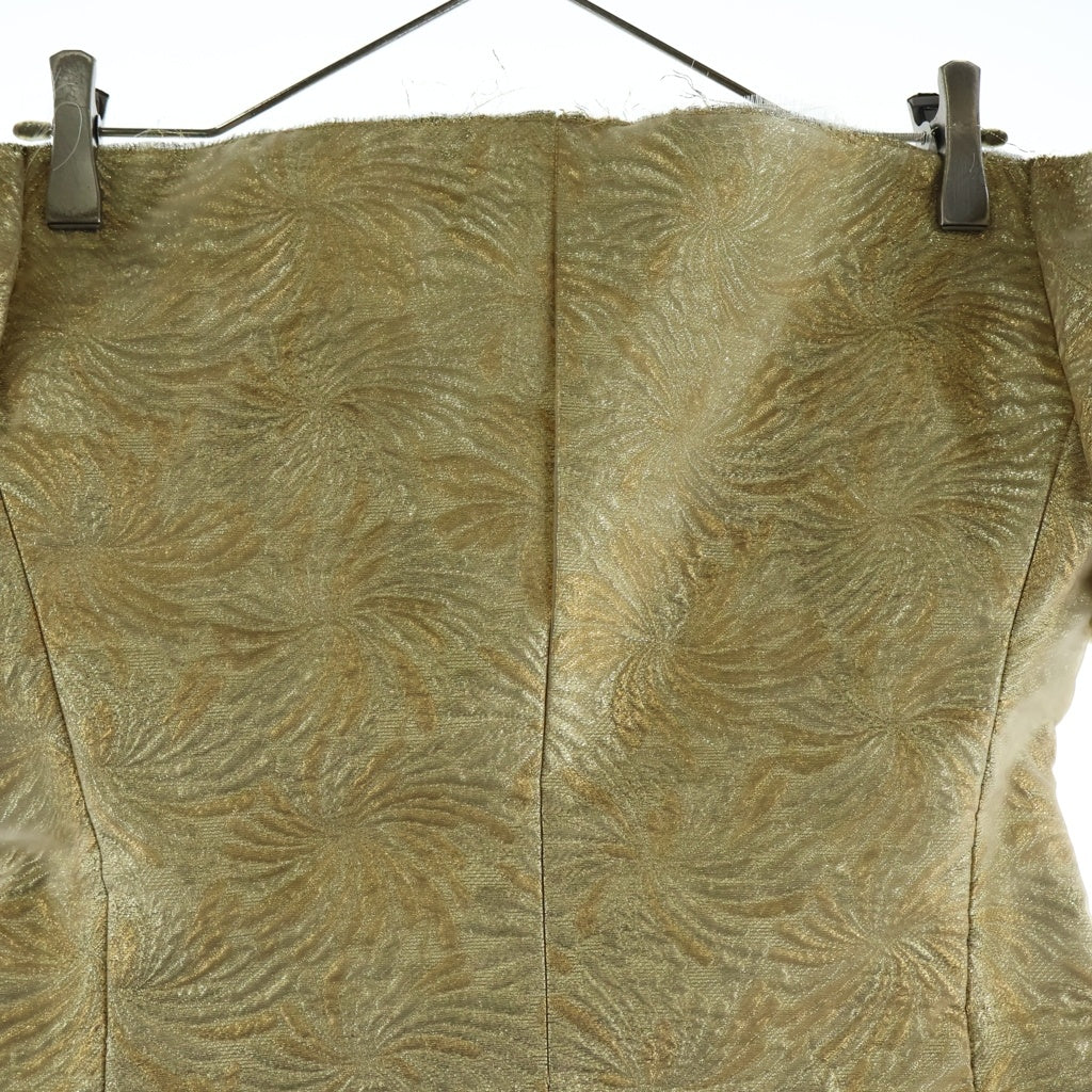 Maison Margiela(メゾンマルジェラ) 18SS Sleeveless Jacket 脱構築 ノースリーブジャケット ダブルブレスト 断ち切り 白タグ ゴールド S29FB0064 レディース