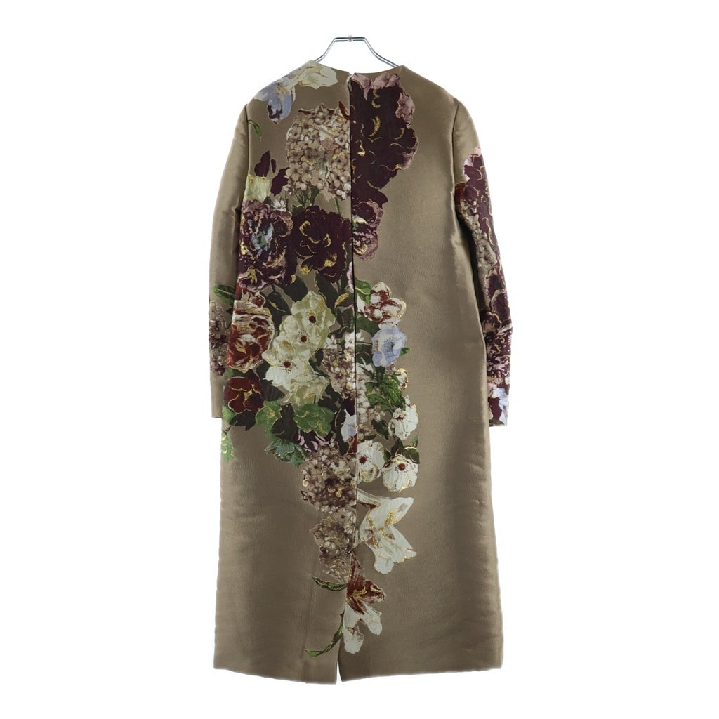 VALENTINO(ヴァレンティノ) KIMONO 花柄刺繍 ジャガード ロングドレス ベージュ レディース