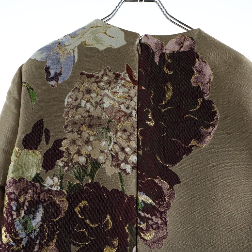 VALENTINO(ヴァレンティノ) KIMONO 花柄刺繍 ジャガード ロングドレス ベージュ レディース