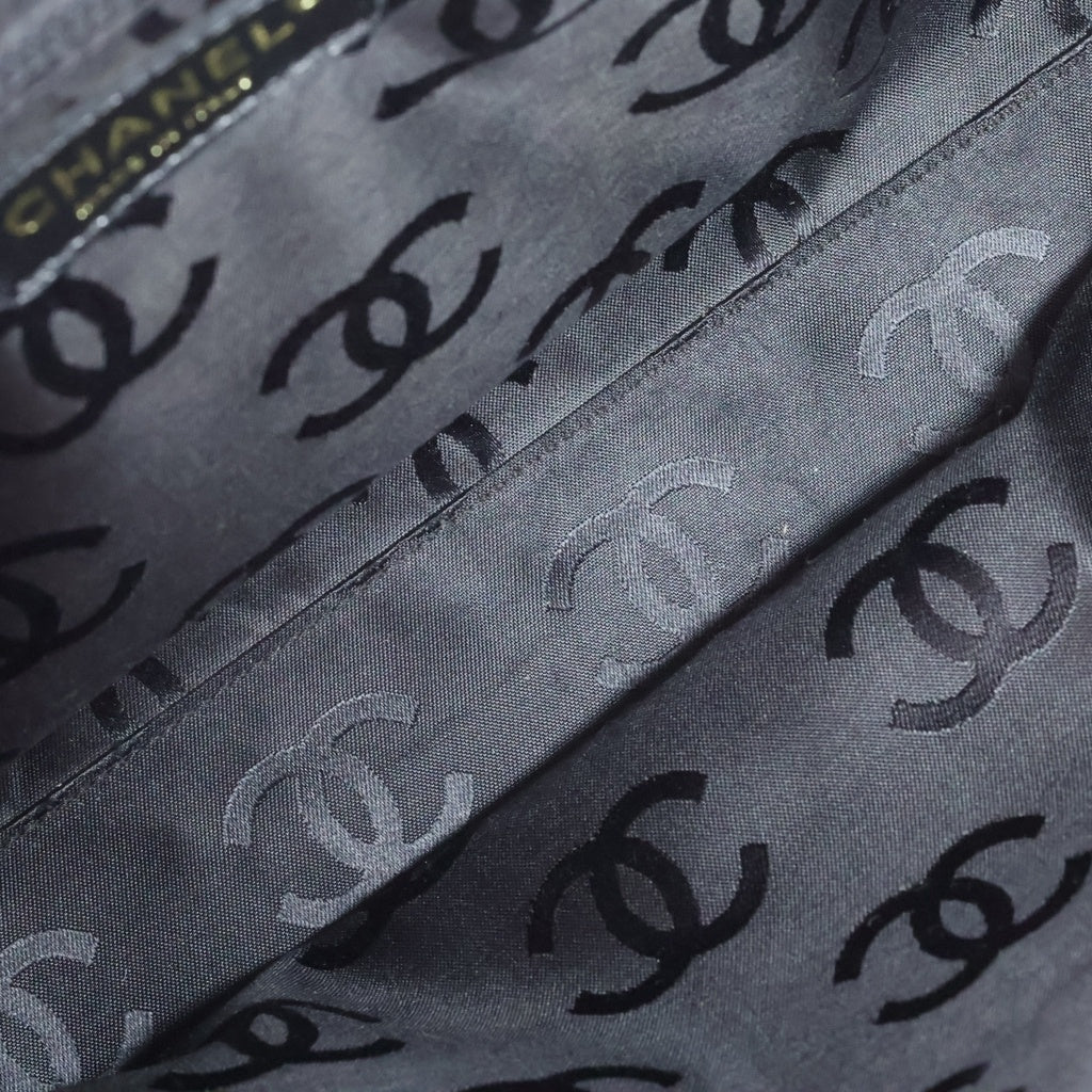 CHANEL(シャネル) ワイルドステッチ カーフスキン レザー ハンド ボストンバッグ ゴールド金具 ブラック 8番台 レディース