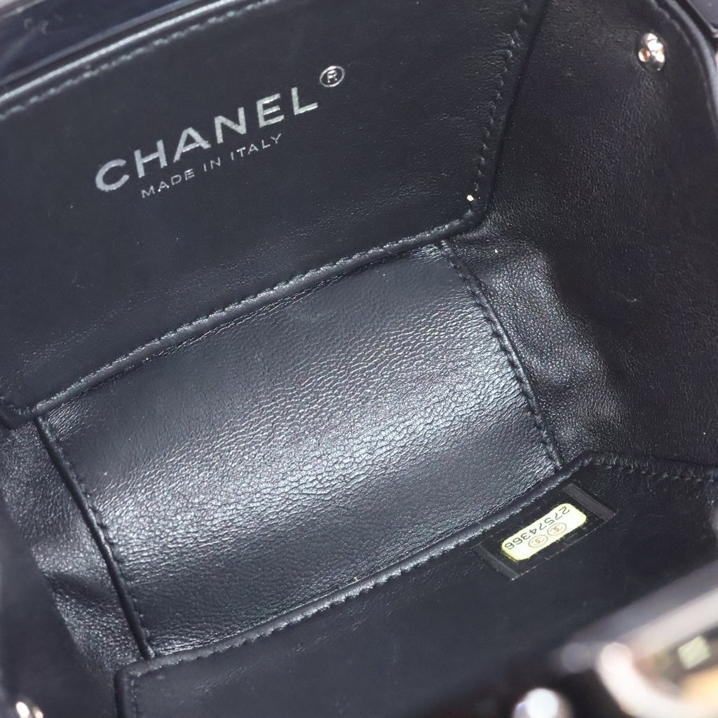 CHANEL(シャネル) ゴンドラ ラインストーン チェーンショルダーバッグ ミニバッグ ブラック シルバー金具 レディース