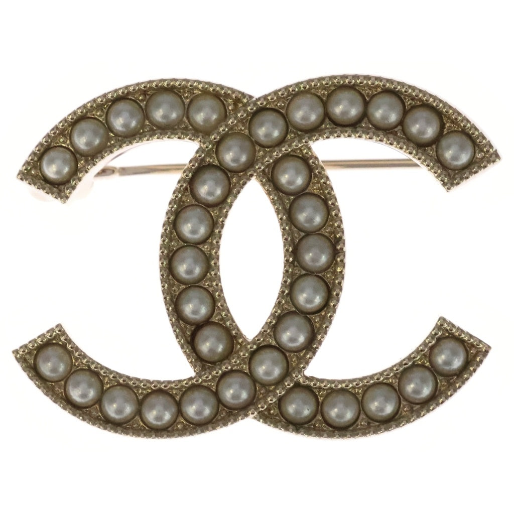 CHANEL(シャネル) ココマーク ロゴ パール ピンバッジ ブローチ ゴールド C23A レディース