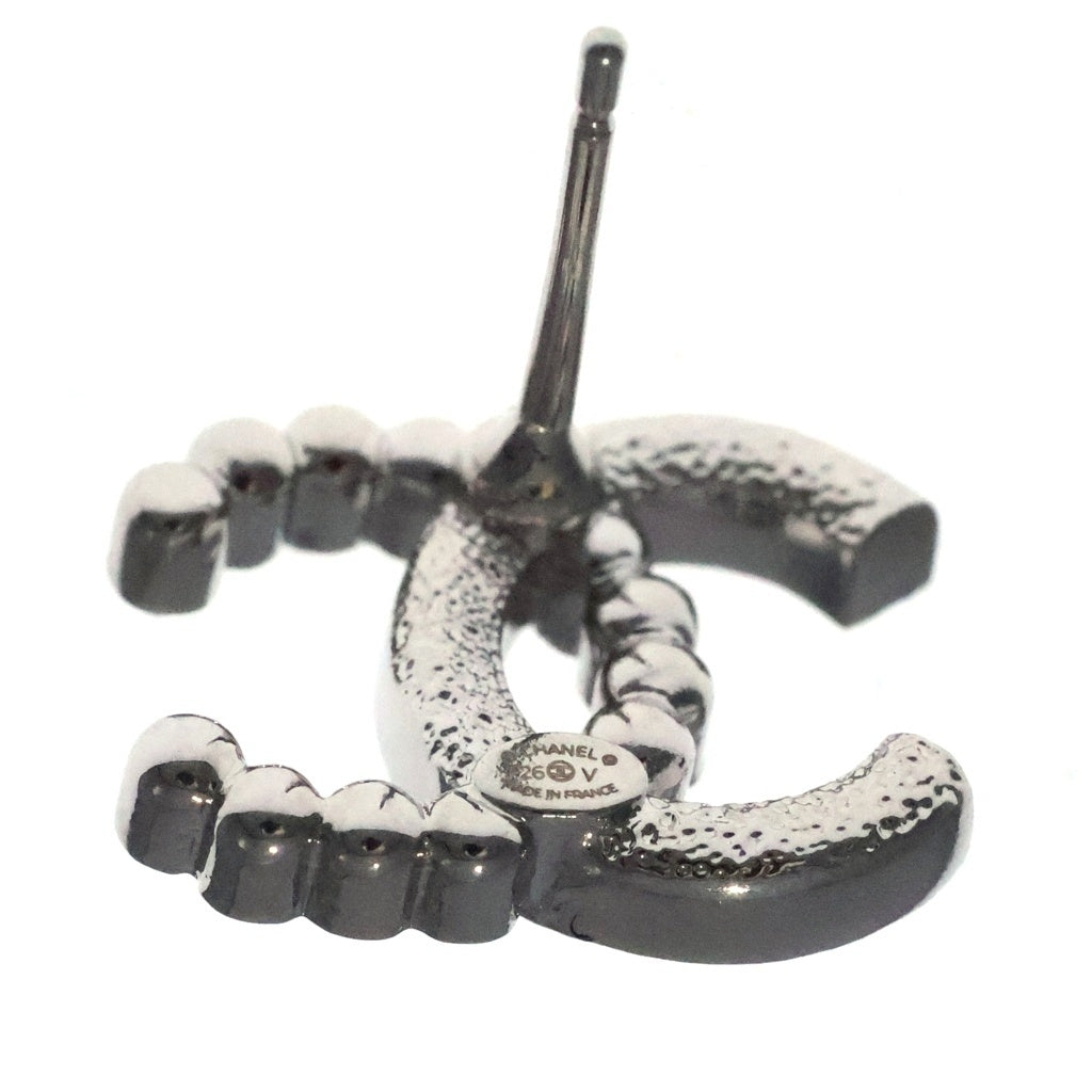 CHANEL(シャネル) ココマーク ラインストーン×パール ピアス シルバー F26V レディース